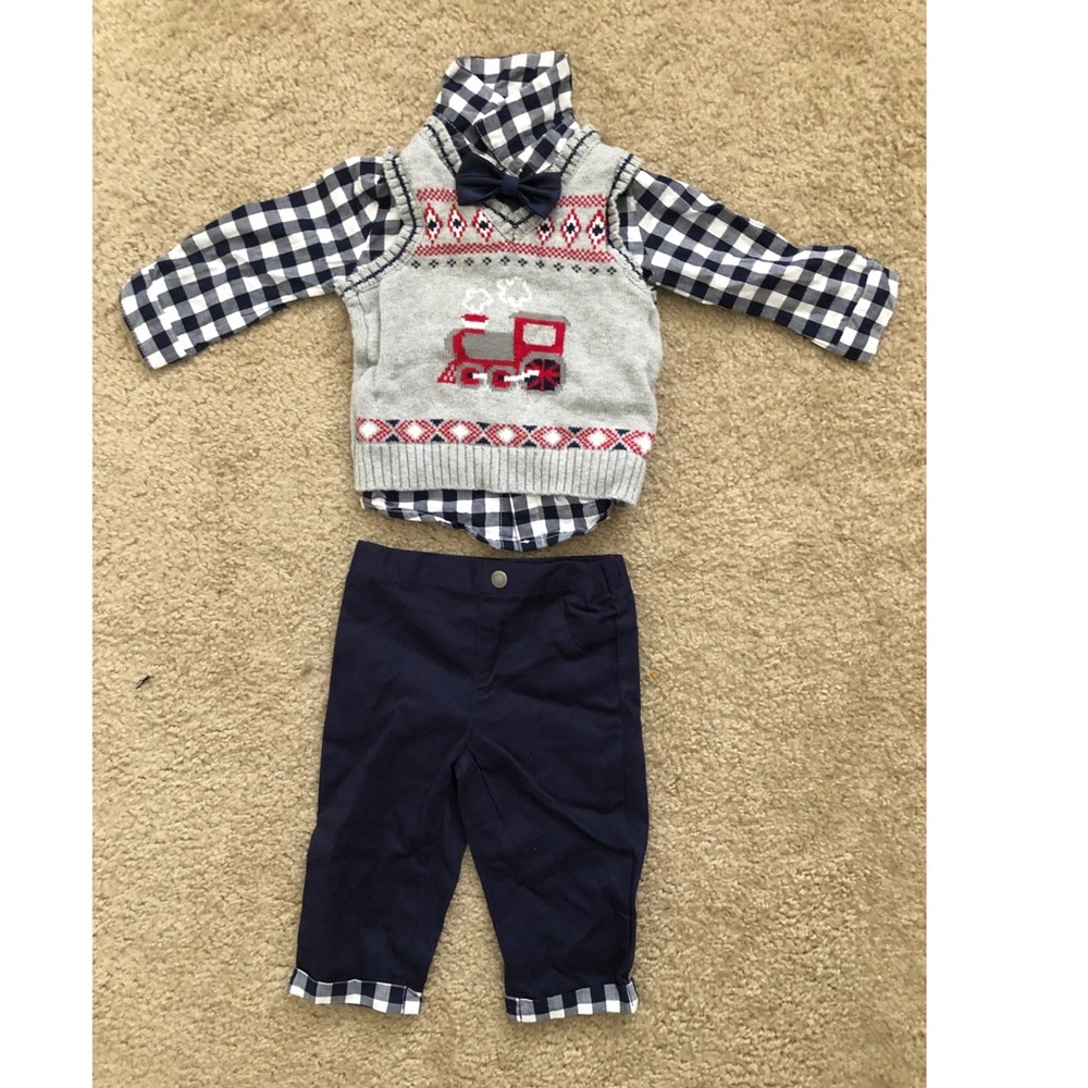 Baby boy shirt & pant with bow tie 6- 9 months